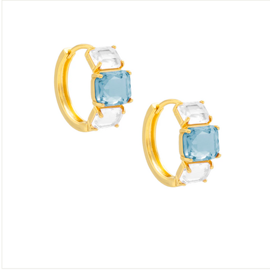 Zenzii - Blue Crystal Hoop Earring