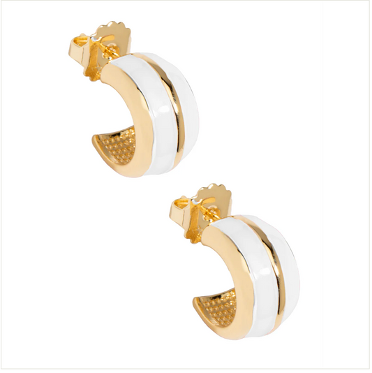 Zenzii - White Enamel Huggie Earring