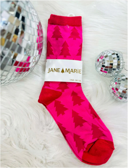 Jane Marie Pink Christmas Socks