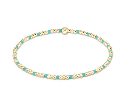 enewton Hope Sincerity Pattern 2mm Bead Bracelet- Turquoise