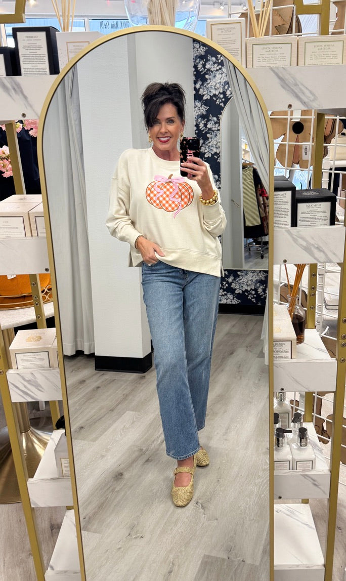 Shiraleah Gingham Pumpkin  Sweatshirt
