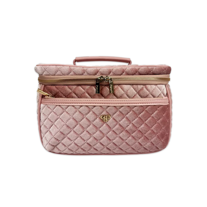 Pursen Train Case-Blush Velvet