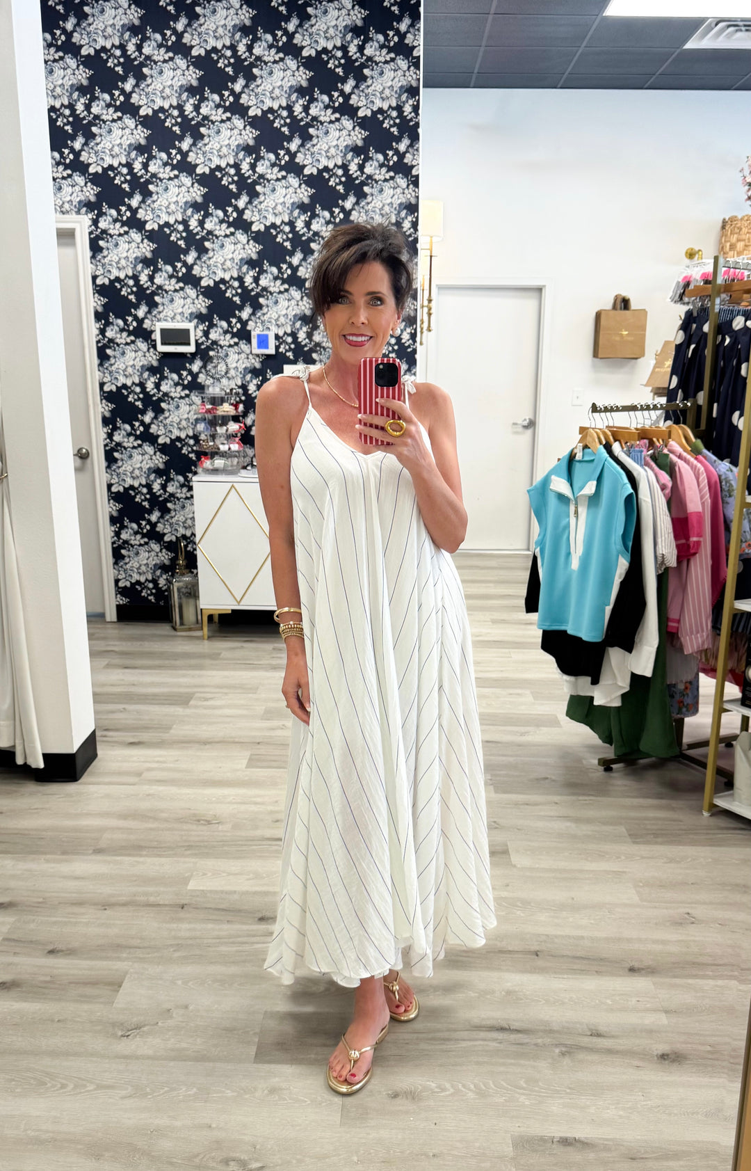 hamptons midi dress Summer in the Hamptons Floral Slip Midi Dress Ivory Multi / Small