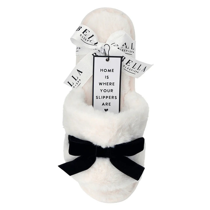 Black Velvet Bow Slippers
