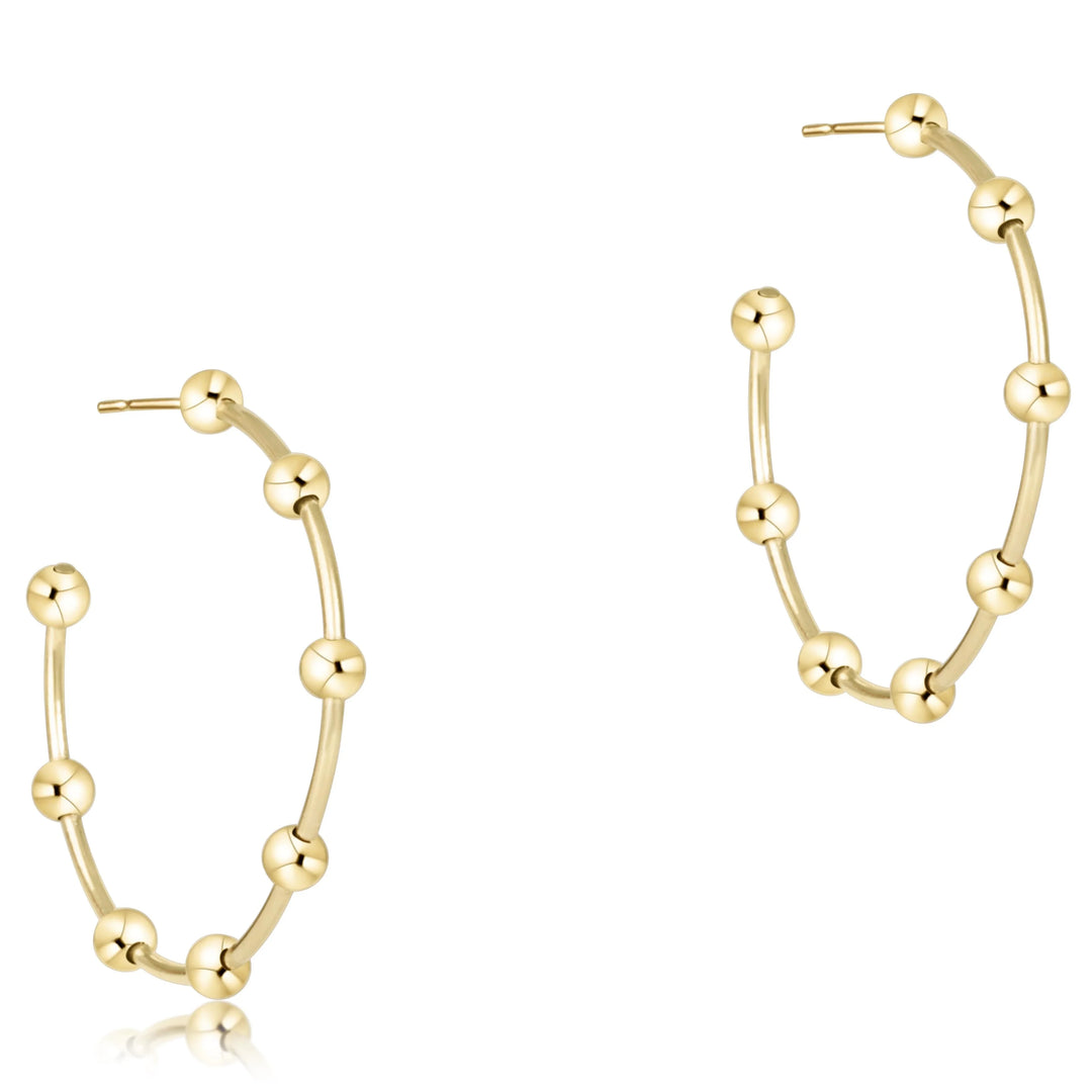Enewton Design Beaded Simplicity 1.5" Post Hoop - Gold 4mm