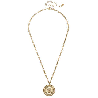Lizette Bee Medallion Pendant Necklace
