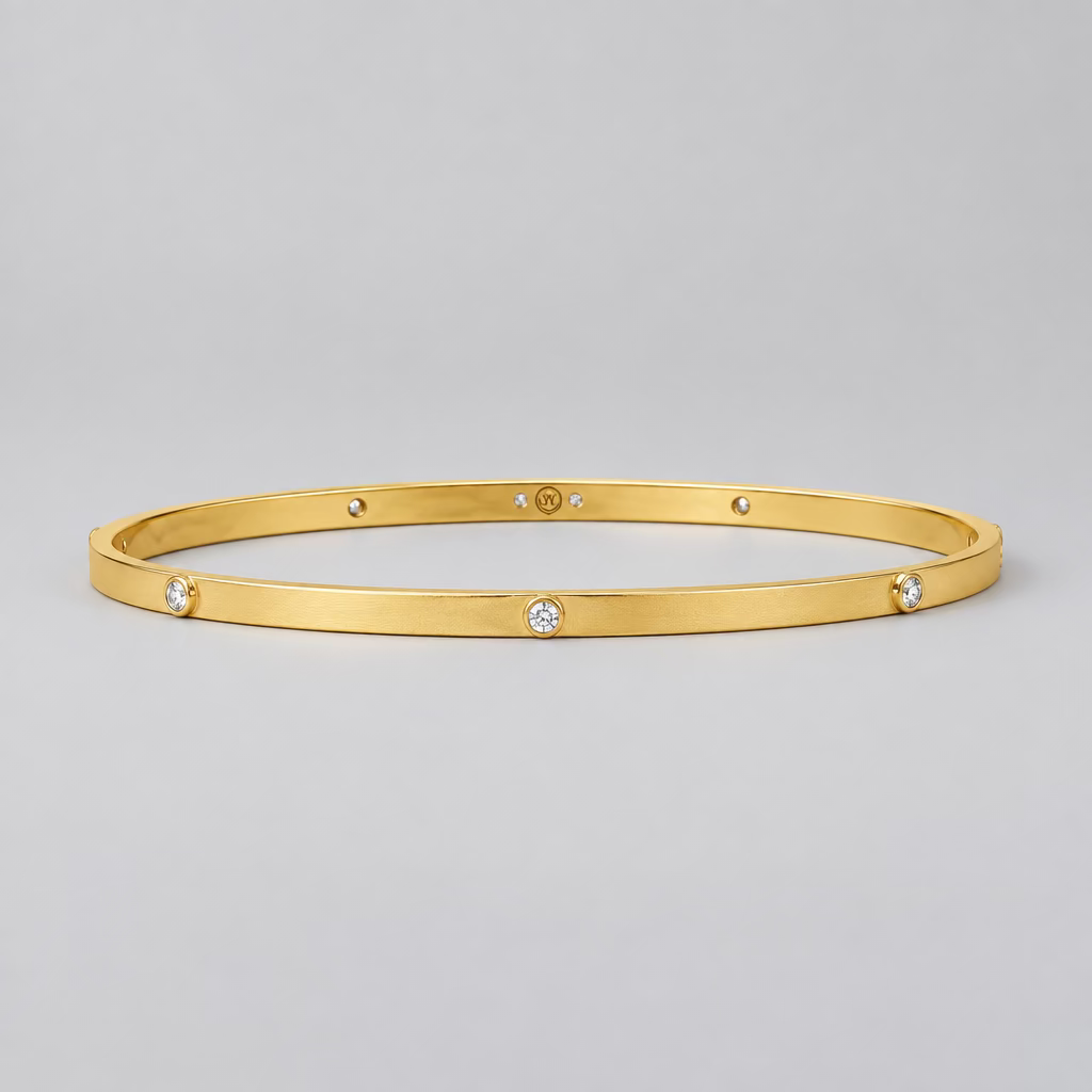 Julie Vos Crescent Stone Bangle