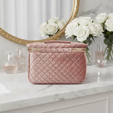 Pursen Train Case-Blush Velvet