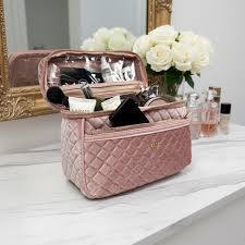 Pursen Train Case-Blush Velvet