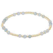 enewton Gemstone Gold Joy Pattern 3mm Bead Bracelet - Aquamarine