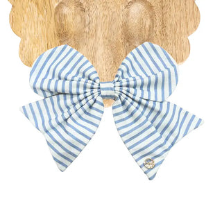 Magnetic Blue Striped Bow