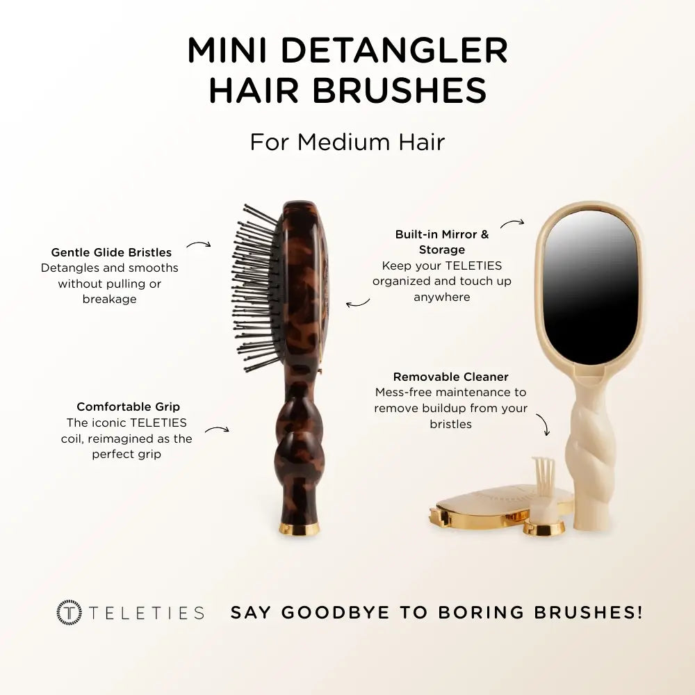 Teleties Mini Detangler Brush | Tortoise | Medium