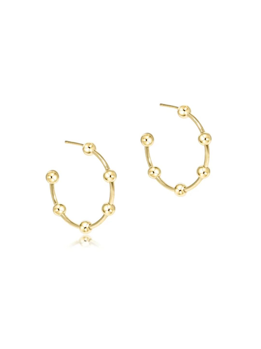 enewton Beaded Simplicity 1" Post Hoop- 4mm Gold