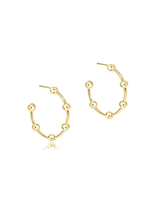 enewton Beaded Simplicity 1" Post Hoop- 4mm Gold