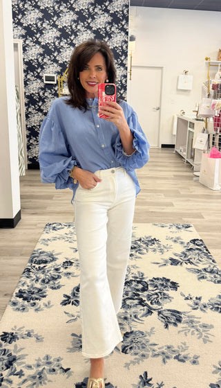 JBD  Slim White Wide Leg Pants