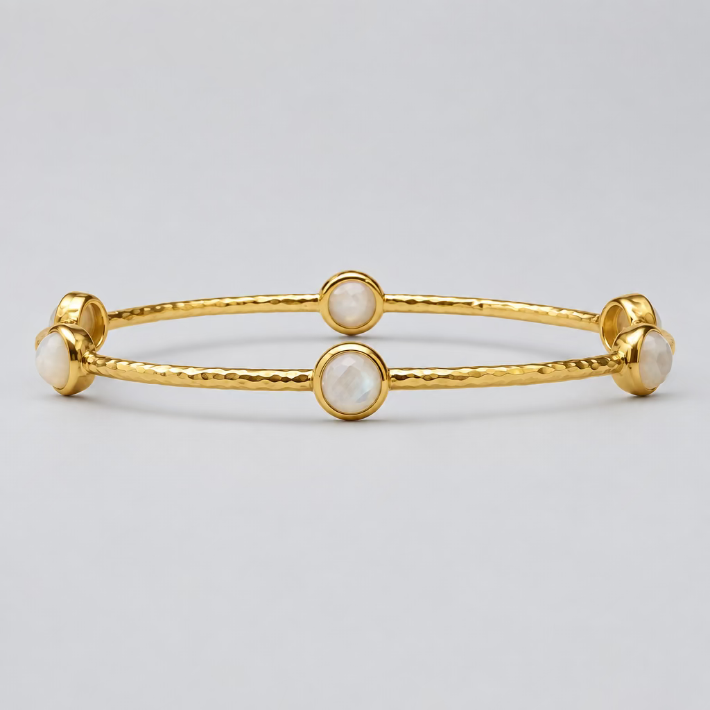 Julie Vos Milano Luxe Bangle-Mother of Pearl