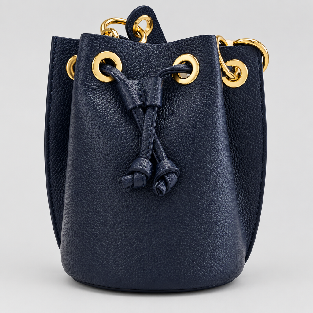 Germán Fuentes Navy Bucket Bag