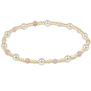 Pearl Sincerity Pattern 4mm Bead  Bracelet - Pink Opal