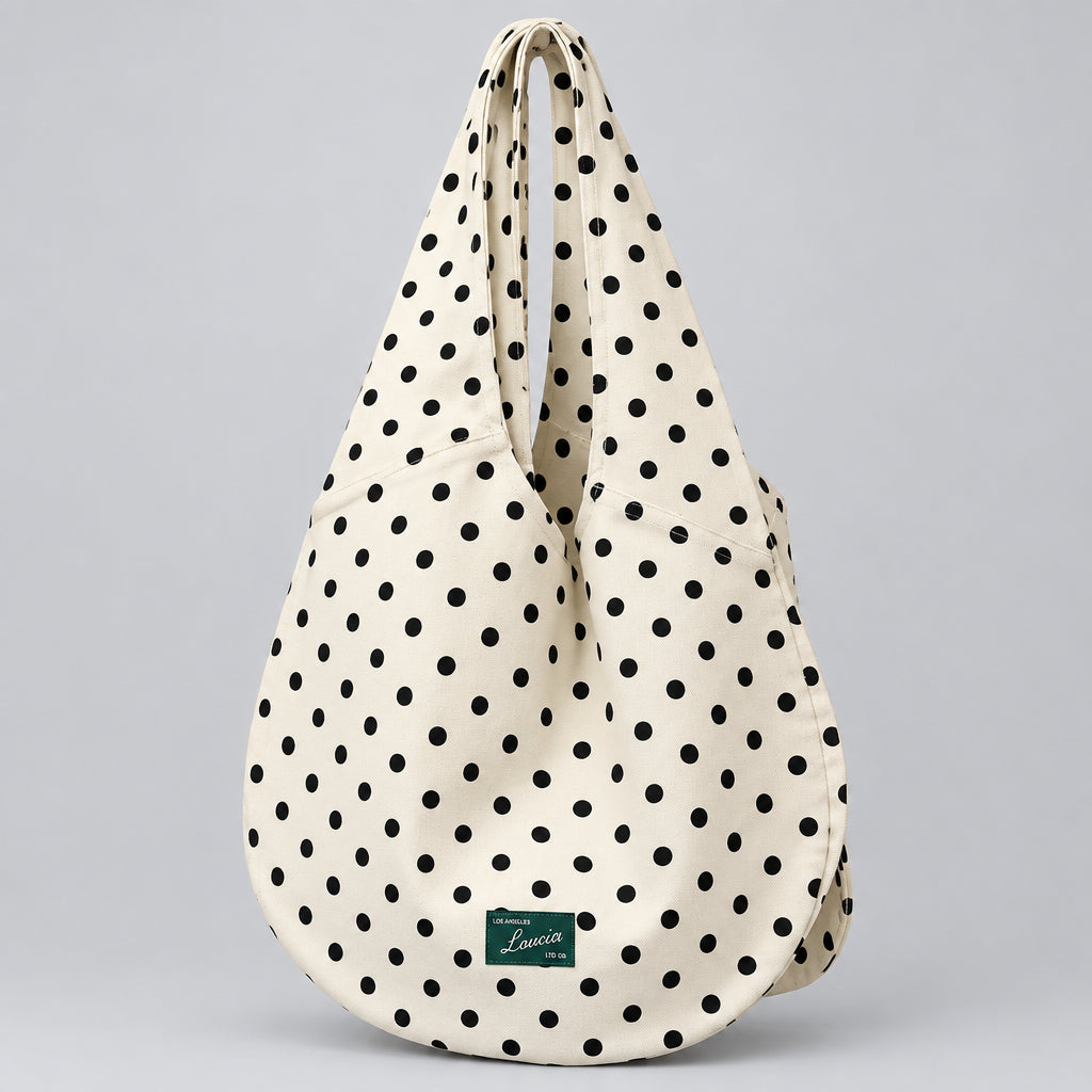 Loucia Polka Dot Canvas Boho Bag