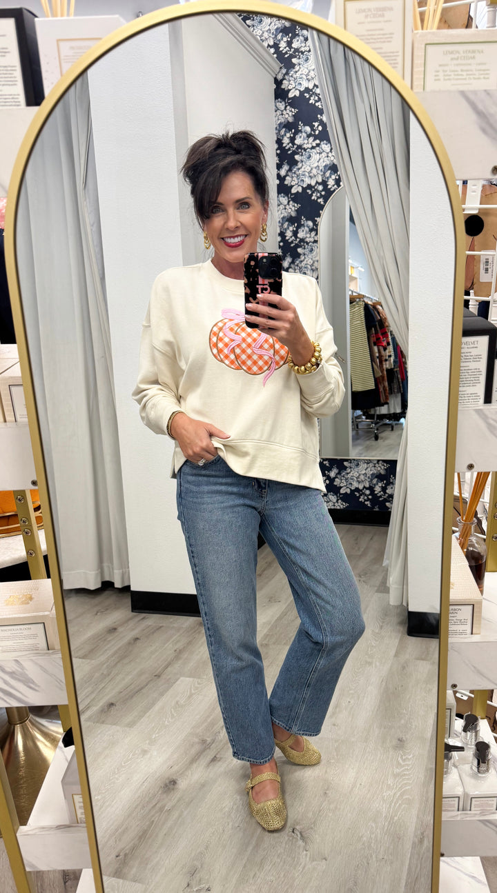 Shiraleah Gingham Pumpkin  Sweatshirt