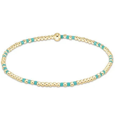 enewton Hope Joy Pattern 2mm Bead Bracelet- Turquoise