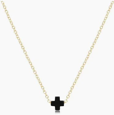 enewton 16" necklace gold - signature cross small-onyx