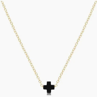enewton 16" necklace gold - signature cross small-onyx