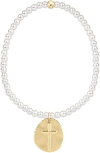 enewton classic pearl 4mm bead bracelet - inspire gold charm
