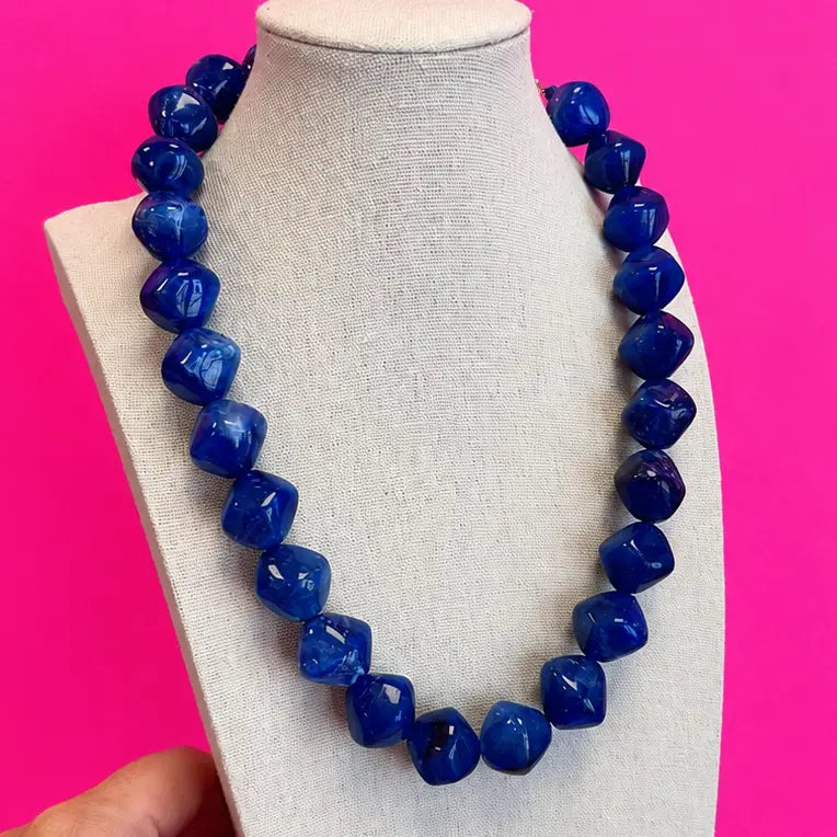 Stone Necklace - Navy